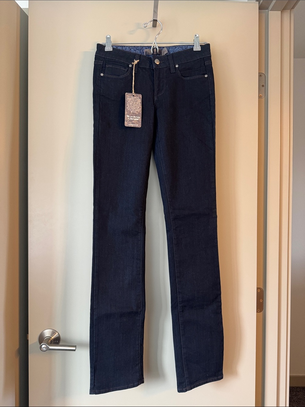 PAIGE Skyline Dark Indigo Slim Straight-Leg Women’s Jeans Size 26